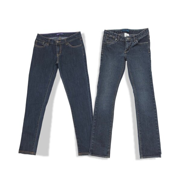 Lot of 2 Levis Denim Leggings Jeans Girls 10 Regular Blue Adjustable Stretch - Picture 1 of 16
